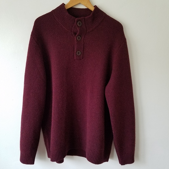 L.L. Bean Other - Vtg L.L.Bean 100% Lambswool Chunky Knit Marron Longsleeve Pull-over Sweater XL
